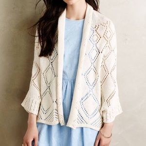 Anthropologie Angel of the North Diamond Poncho Cardigan Crochet NWT M/L